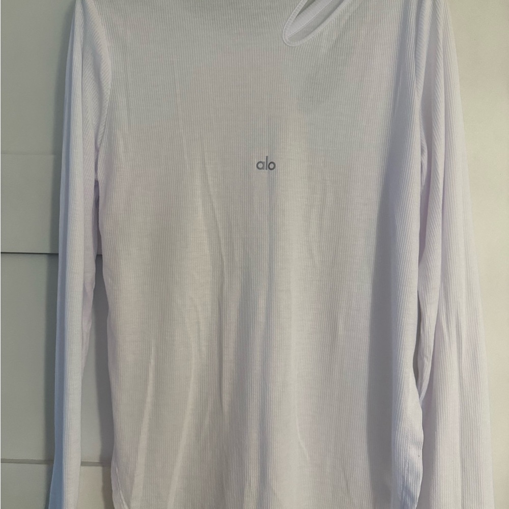 ALO Yoga White Crew Neck Top